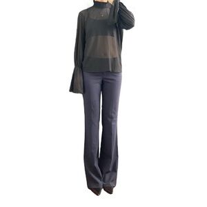 ZARA Black High Neck Flared Cuff Top Size S